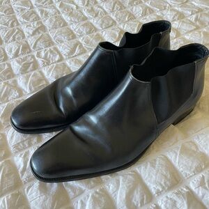 Men's Black Leather Chelsea short Boots